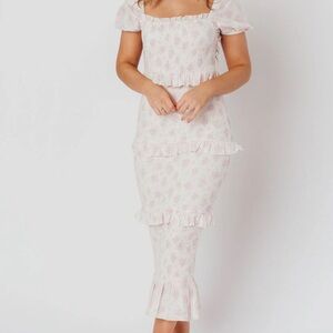 NWT Worth Collective: Ada Smocked Dress in Pink Floral